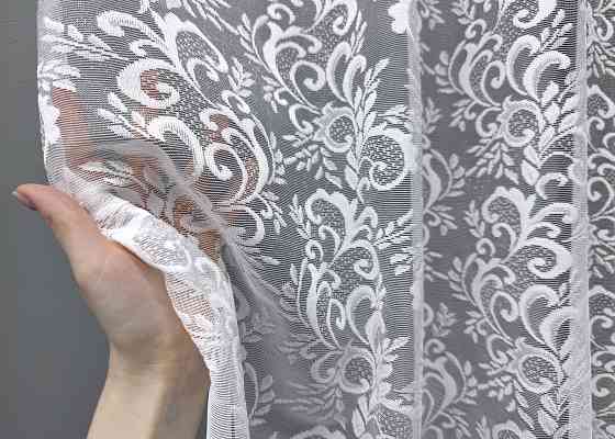 Коротка тюль, висотою 1,2м, жаккард колір білий 871т Київ