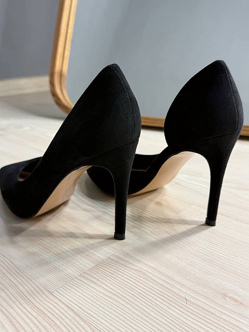 Туфли женские Meideli 11-1 челноки на шпильке с вырезом замшевые черные, 37, 23,5 см Киев - изображение 11