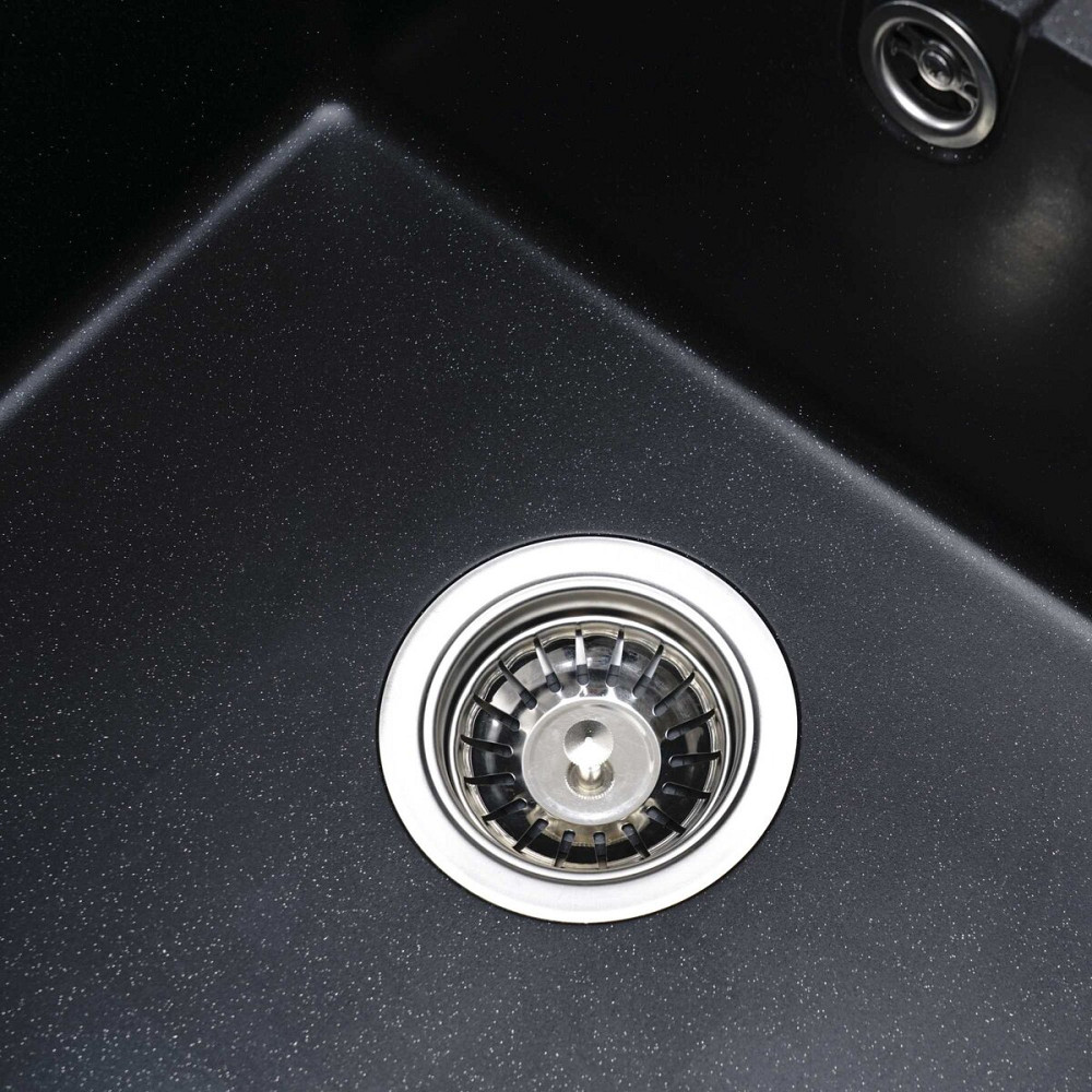 VALESO Гранітна мийка для кухні VALESO ARIA 5851 матова Чорний металік Киев - изображение 3