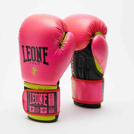 Боксерські рукавиці Leone GN313 WAVES Fuxia 12 унцій (капу в комплекті) Каменское