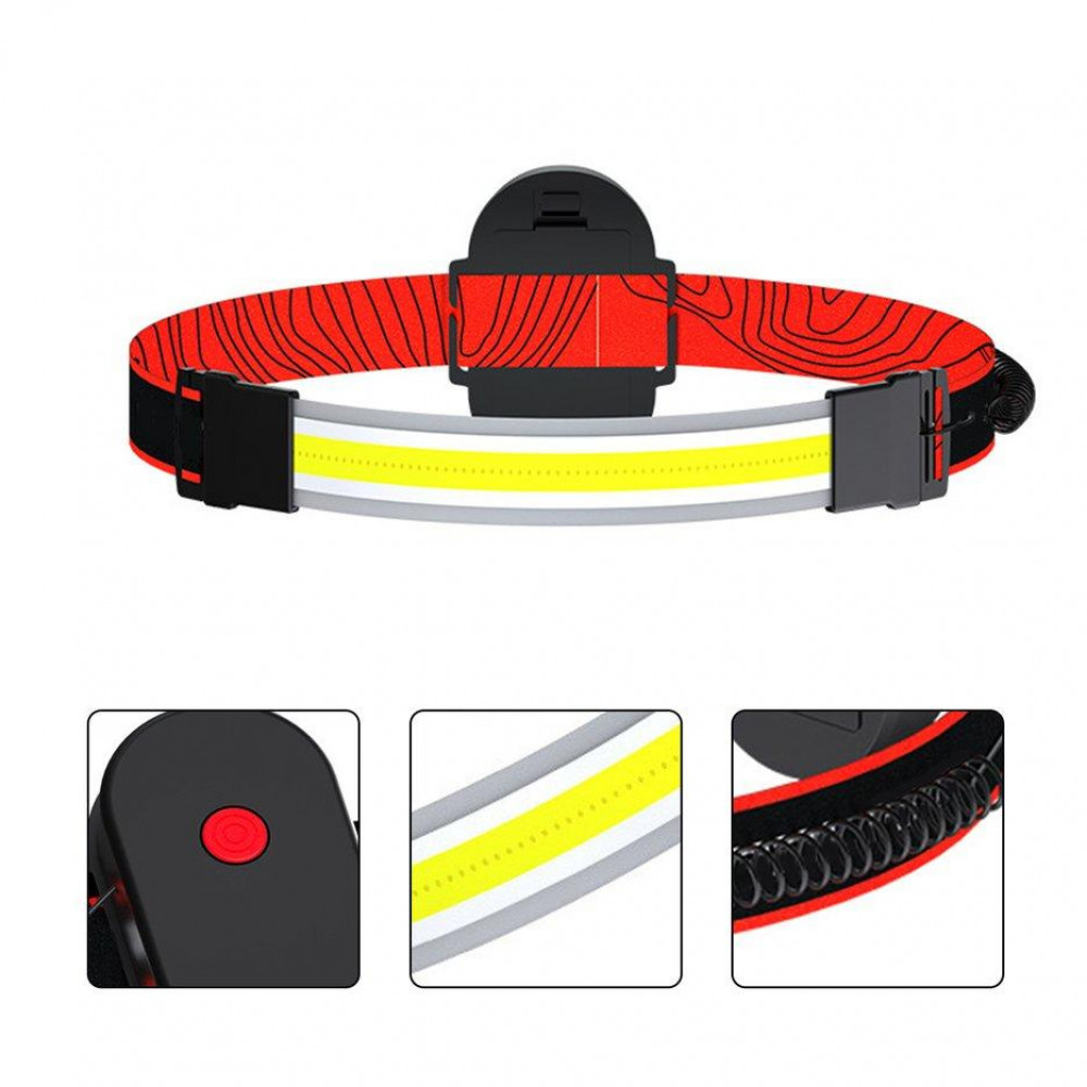 Налобний фонар WD164, PL-04, 3хAAA, COB, діодна стрічка Дніпро - фото 2