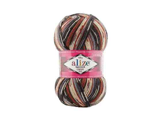 Пряжа Superwash Comfort арт.7840 5шт/уп меланж 25% полиамид 75% шерсть 100г 420м ТМ ALIZE Киев