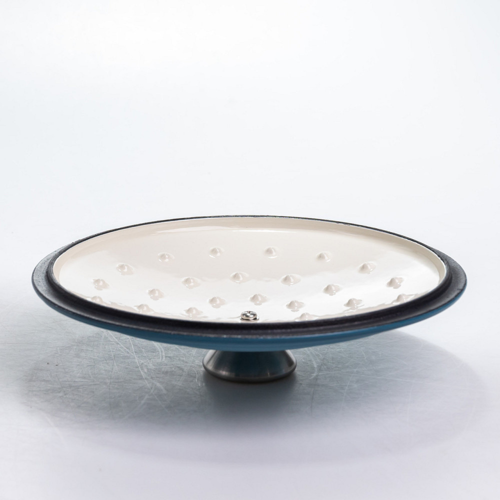 Каструля чавунна 2.5 л емальована з кришкою посуд для тушкування запікання томління кухонна Синя HP-1-14-BLUE Коломия - фото 4