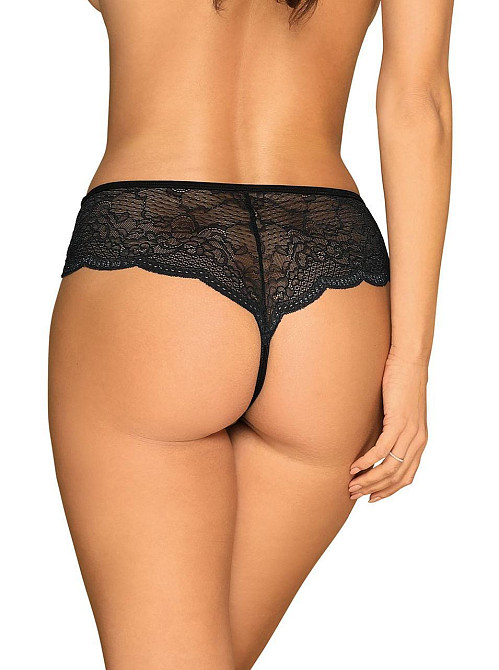 Еротичні відкриті стринги з бусинками Pearlove figi czarne XS/S Sex Aura Київ - фото 7