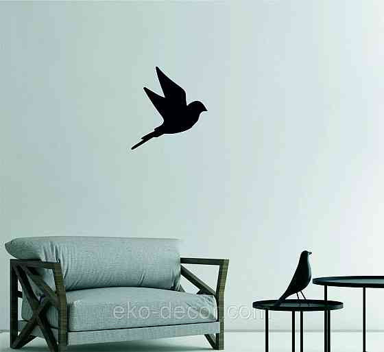 Декоративное настенное Панно «Птичка» Декор на стену(цена за 1шт) 30*27 см, Черный Киев