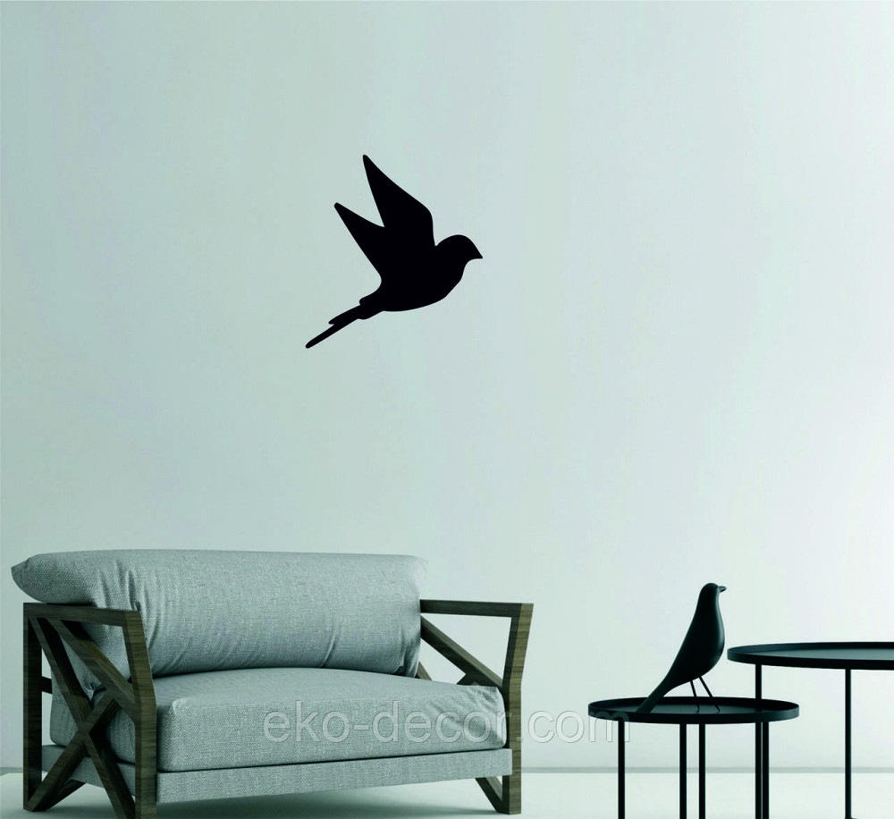 Декоративное настенное Панно «Птичка» Декор на стену(цена за 1шт) 30*27 см, Черный Киев - изображение 2