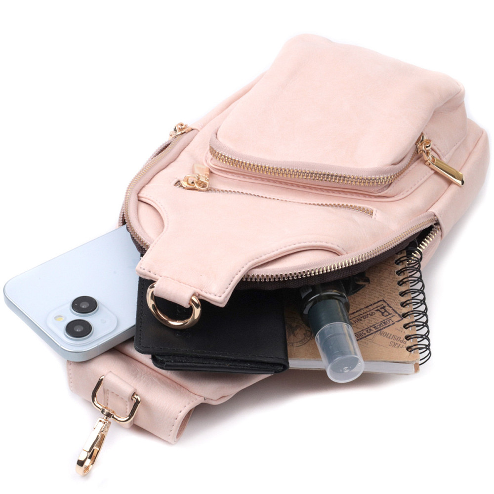 Жіноча слінг сумка через плече з екошкіри Vintage 22750 Рожевий Київ - фото 10