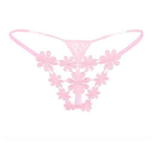 Еротичні стрінги рожеві "Ромашки" - розмір універсальний (на резинці), в талії до 90см Київ