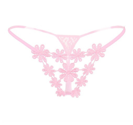 Еротичні стрінги рожеві "Ромашки" - розмір універсальний (на резинці), в талії до 90см Київ - фото 3