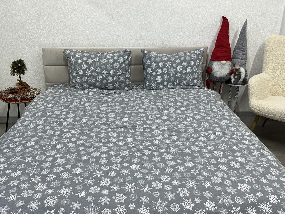 Ecotton Комплект постільної білизни Ecotton Сімейний 150х215 см сірий Сніжинка Киев - изображение 3