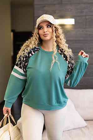 Жіночий світшот зі вставками "Artes" оптом | Батал 54-56, Фісташковий Київ