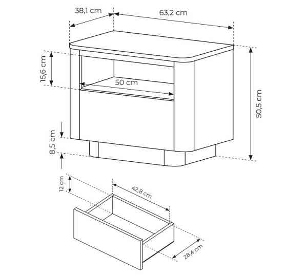 Тумба прикроватная Perfect Home Торро / Torro 1S/63 с 1 ящиком Дуб кремона/черный (PFH-091419) Днепр