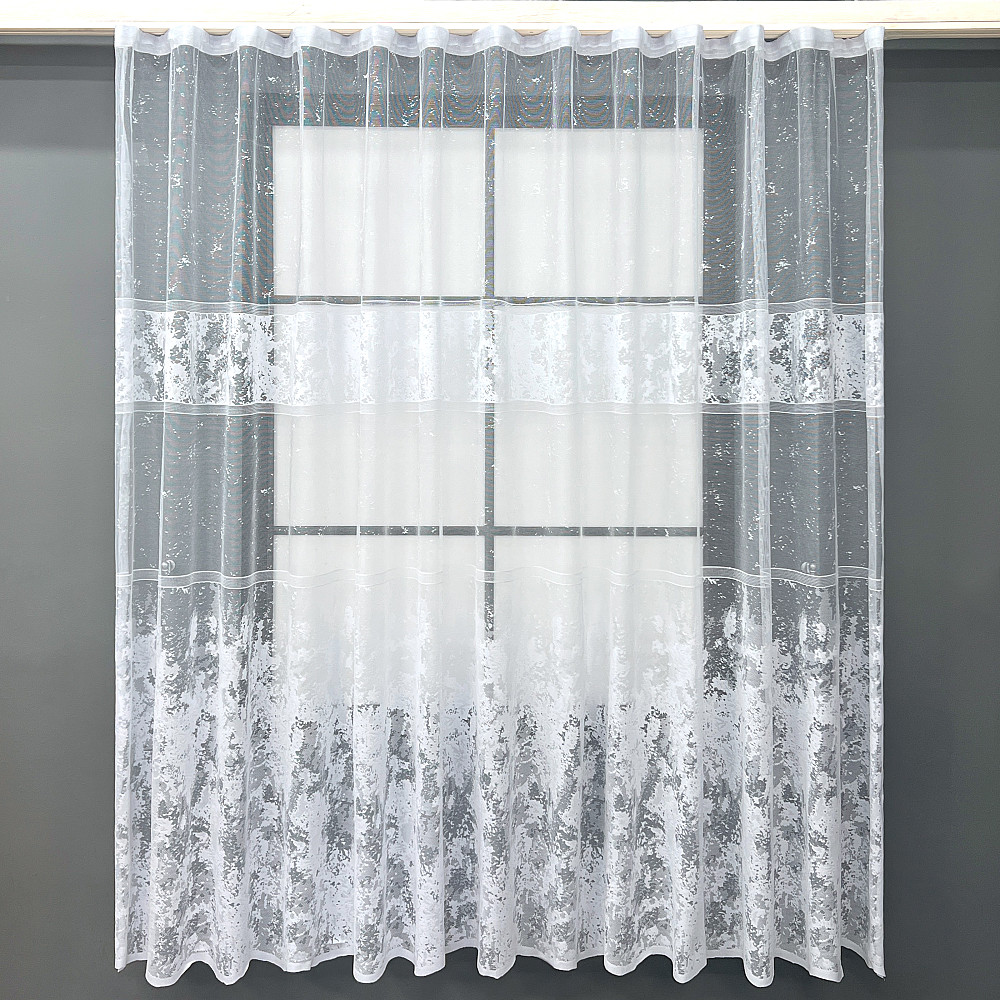 Короткий тюль, высотой 1,8м, жаккард мрамор цвет белый 2006т Киев - изображение 1