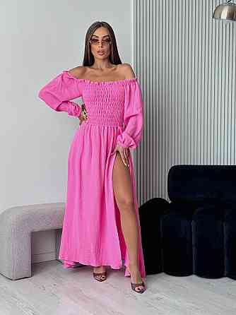 Жіноча романтична максі сукня з натуральної тканини муслін 100% бавовна Одеса