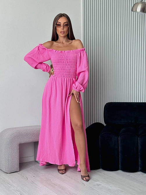 Жіноча романтична максі сукня з натуральної тканини муслін 100% бавовна Одеса - фото 1