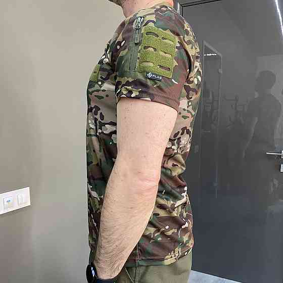 Футболка Мультикам тактическая, Flas Tactical, размер M, карманы и места под шевроны по бокам на руках Solmir Киев