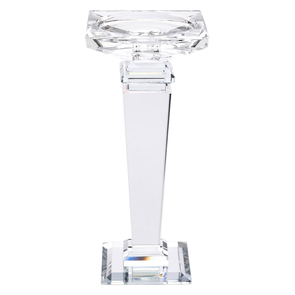 Підсвічник скляний на високій ніжці 9.5×9.5×22.5 см декоративний прозорий HP-4-53M Коломия - фото 2