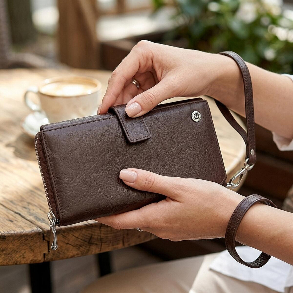 Кошелек женский ST Leather 18457 (SТ228) из натуральной кожи Коричневый Киев - изображение 9