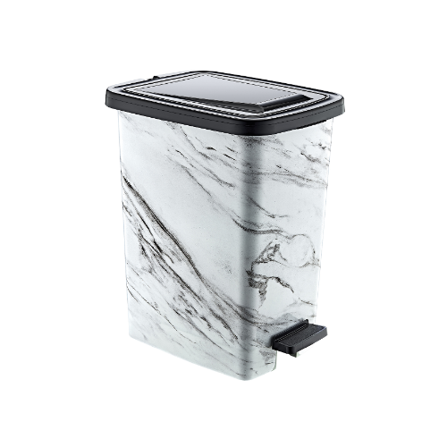 DECOR Slim відро для сміття з малюнком 8л (12) (x128 білий мармур) Житомир - фото 1