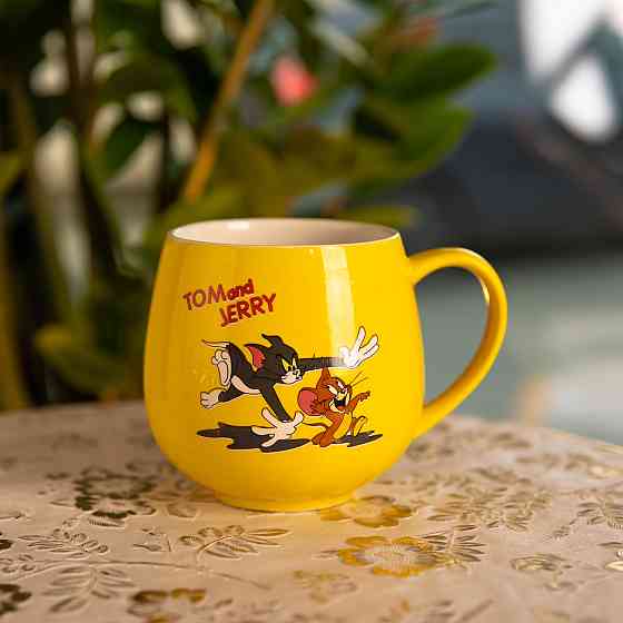 Yiwu Святкова порцелянова чашка "Веселі Герої" 400 мл, Кружка дитяча із порцеляни на подарунок Коломия