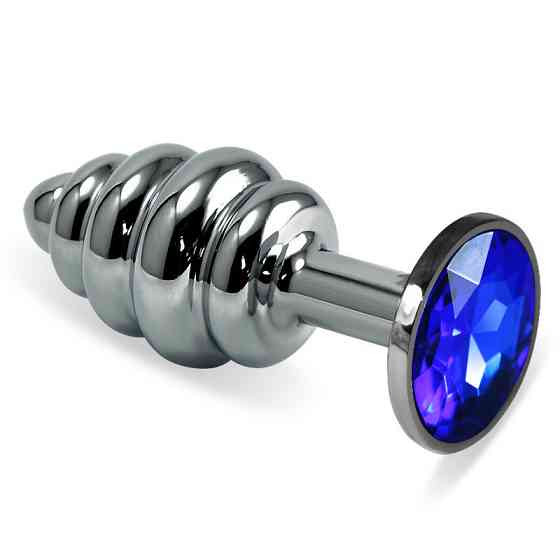 Анальная пробка - Heavy Metal Anal Plug Silver Rosebud Spiral Darkblue Sex Aura Киев