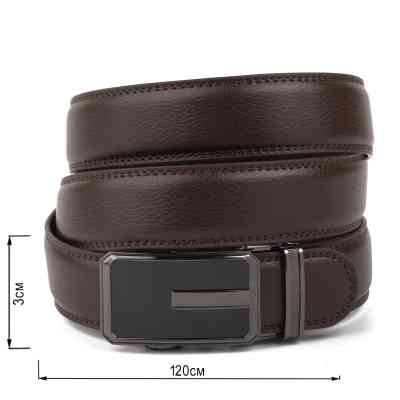 Ремень Vintage Мужской тонкий c пряжкой автомат Коричневый (20308) Винница