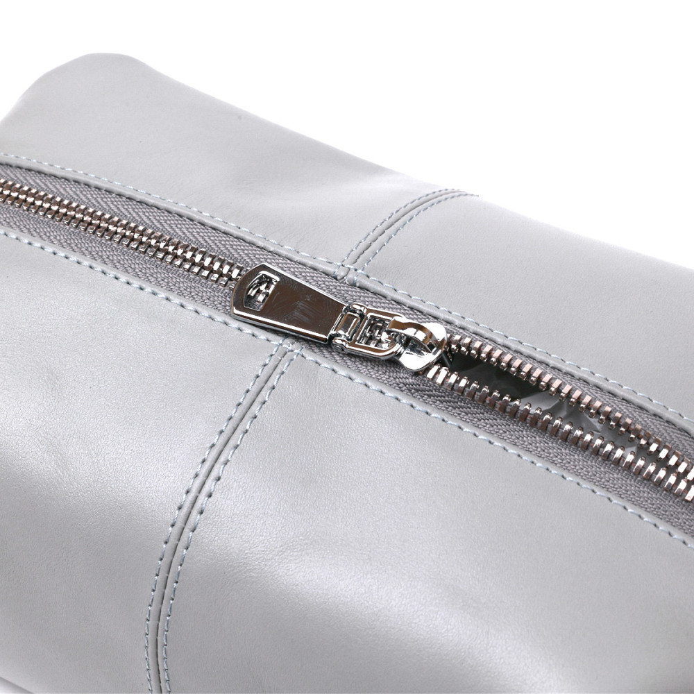 Практична шкіряна косметичка Shvigel 16404 Сірий Київ - фото 5