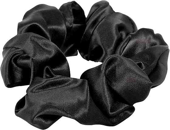 Резинки шёлковые для волос комплект 4 шт,гладкие,однотонные, черные,широкие, люкс качества Каменец-Подольский