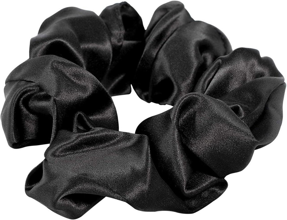 Резинки шёлковые для волос комплект 4 шт,гладкие,однотонные, черные,широкие, люкс качества Каменец-Подольский - изображение 4