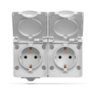 Розетка Videx BINERA IP65 зовнішня 2ая із заземленням сіра (VF-BNW22G-G) Вінниця - фото 2