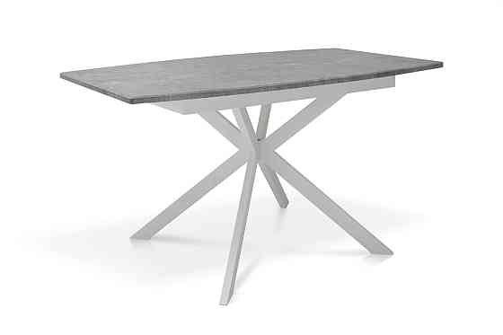 Стіл Річард 140(+40)*85 білий метал/мрамор світл Киев