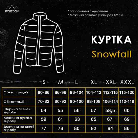 Чоловіча зимова куртка чорна Pobedov Snowfall Київ