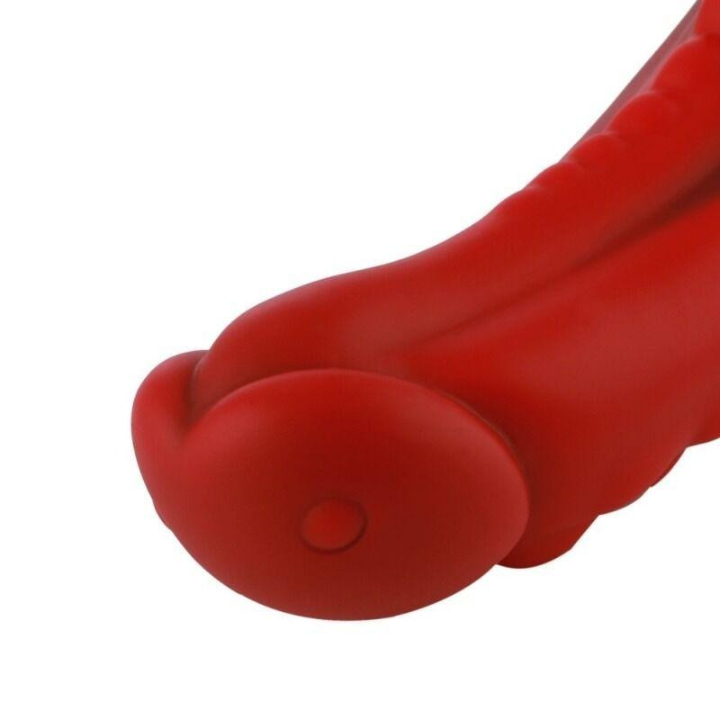 Фалоімітатор для секс-машин Hismith 8.35″ Curved Silicone Dildo Red Monster Series, система KlicLok Sex Aura Київ - фото 4