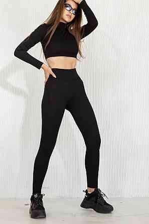 Лосини у рубчик з пуш-ап TotalFit LG146 XXL, Черный Киев