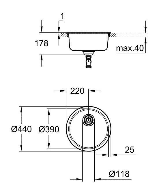 Мийка для кухні із нержавіючої сталі Grohe K200  ( 14813 ) Харьков - изображение 3