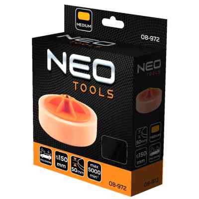 Диск полировальный Neo Tools полировальный, губка средней жесткости, M14, 150x50мм (08-972) Винница