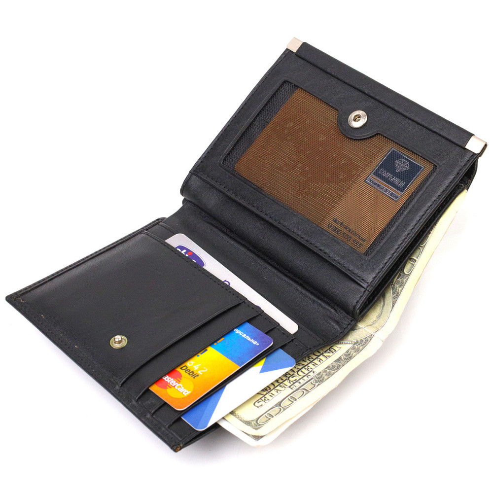 Ультрамодний гаманець для жінок з натуральної гладкої шкіри CANPELLINI 21928 Чорний Київ - фото 5