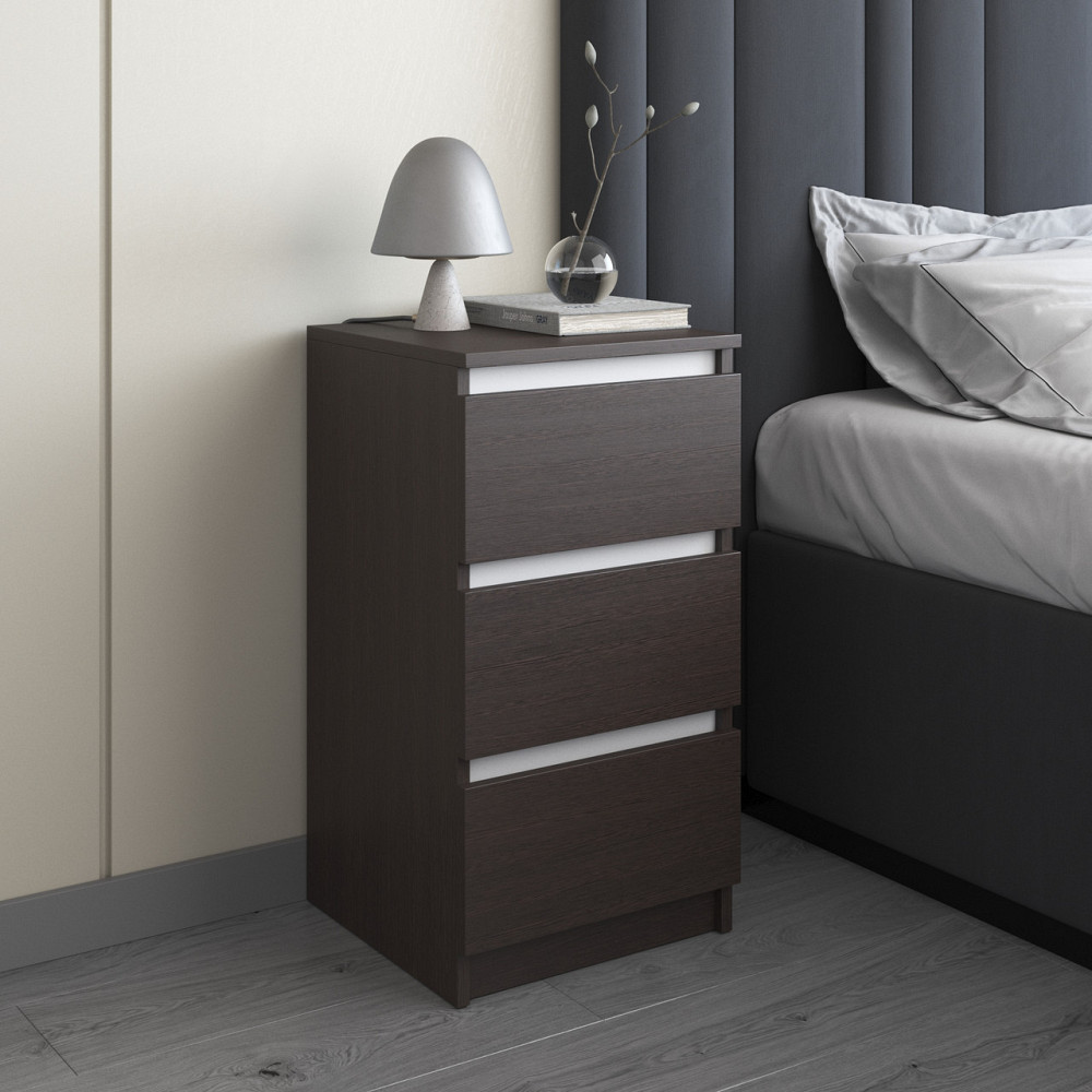 Тумба прикроватная VAYS, в спальню, современная, 3 ящика, без ручек R-30 Львов - изображение 4