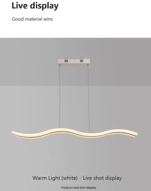 Світлодіодна люстра Хвиля PJ810 100х10см (Біла) Київ - фото 8