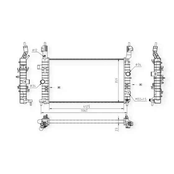 Радіатор двигуна Opel Meriva A 1.4-1.8i (03-10) охолодження Мукачево