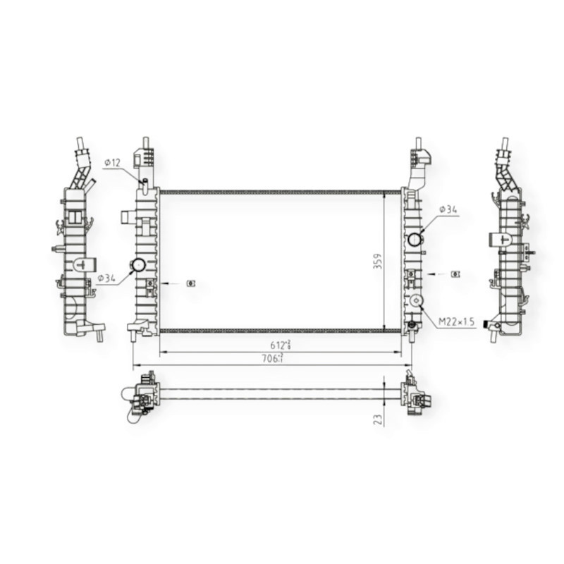 Радиатор двигателя Opel Meriva A 1.4-1.8i (03-10) охлаждения Мукачево - изображение 1