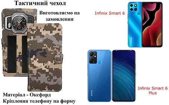 Тактический чехол для Honor X7a, Honor X7b, крепится к снаряжению на липучке Киев