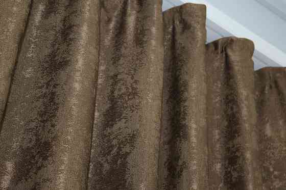Комплект готовых штор VR-Textil Жаккард Sultan YL № 1203ш Коричневый 150х270 см 2 шт (33-0030) Киев
