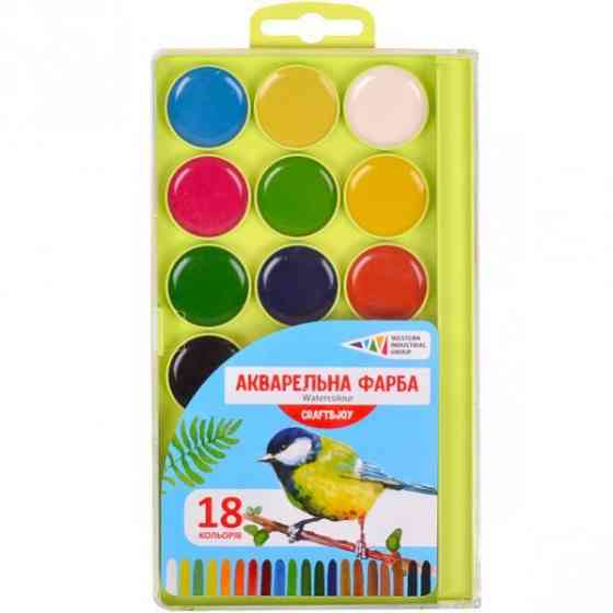 Фарби акварельні "Гамма Нововолинськ" "Craft&Joy" 18 кольорів 312086/Cr без пензля, шт Київ