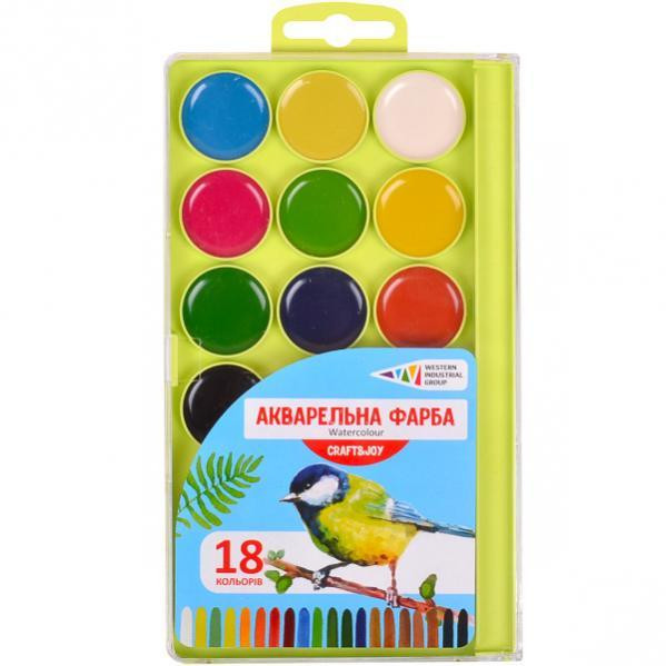 Фарби акварельні "Гамма Нововолинськ" "Craft&Joy" 18 кольорів 312086/Cr без пензля, шт Київ - фото 1