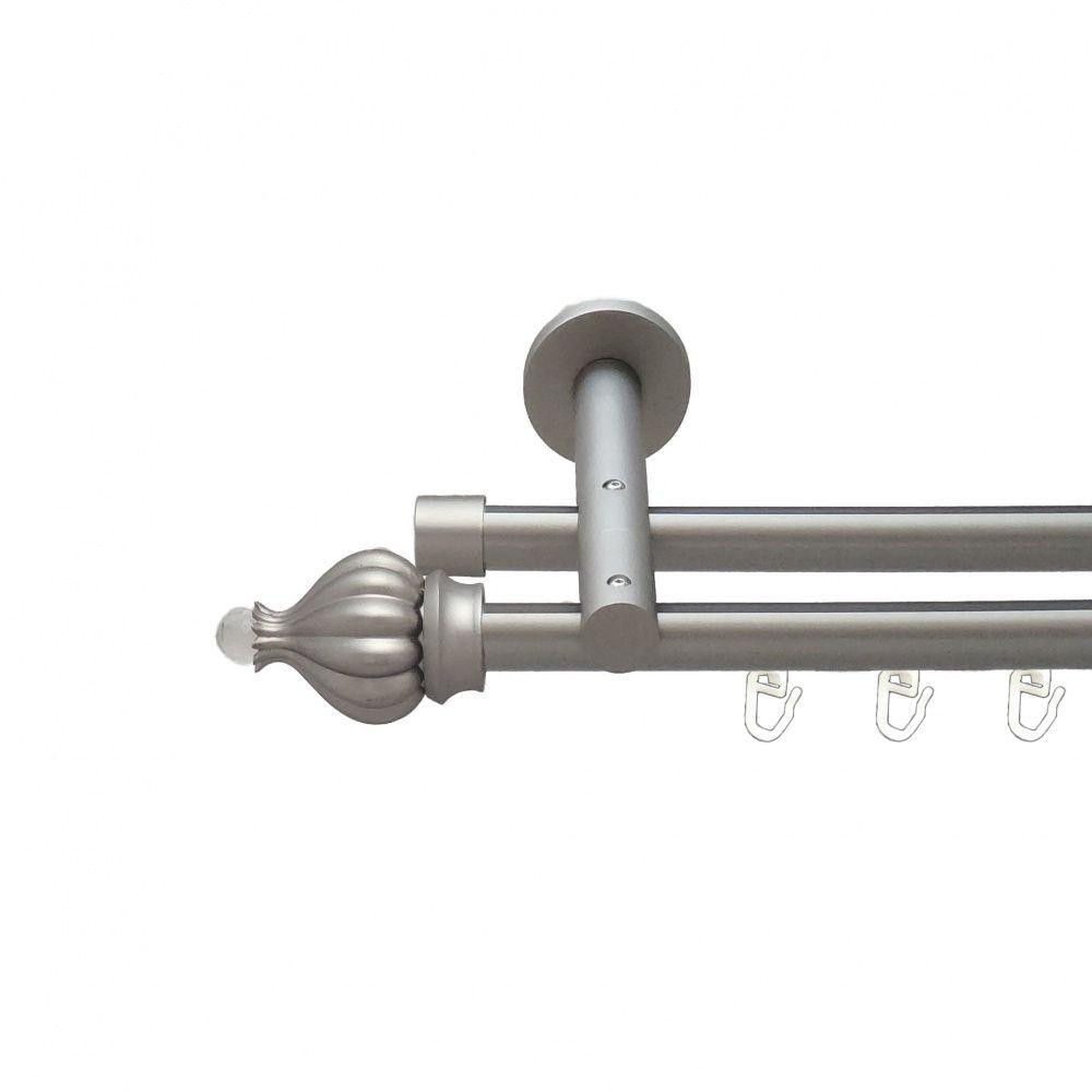 Карниз Orvit Таджа-Кристал металевий дворядний циліндр на профіль (16 см) профільна труба  Сатин 19\19 мм 240 Львов - изображение 1