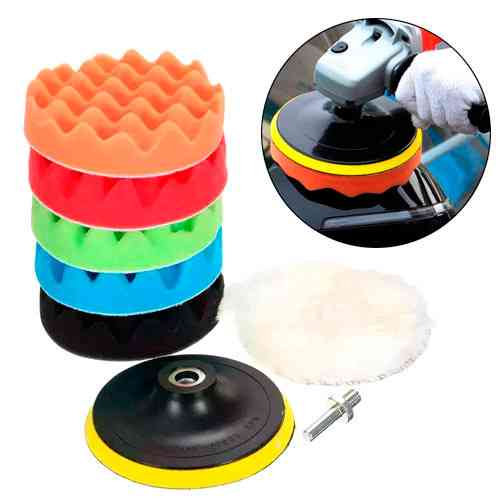 Набір насадок для полірування авто 6шт і шліфувальний диск 10см, на дриль Вінниця