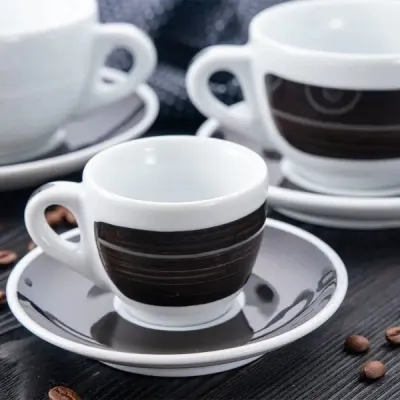 Чашка Ancap cappuccino large 260 мл, серія Verona Millecolori Black (35132) Винница - изображение 3