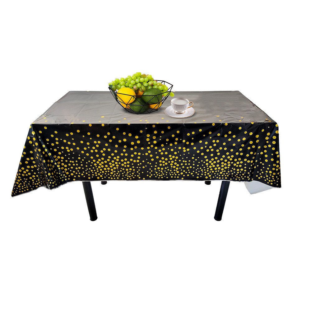 Скатертина клейонка із фольги 274 на 137 см чорно-золотистий Київ - фото 6