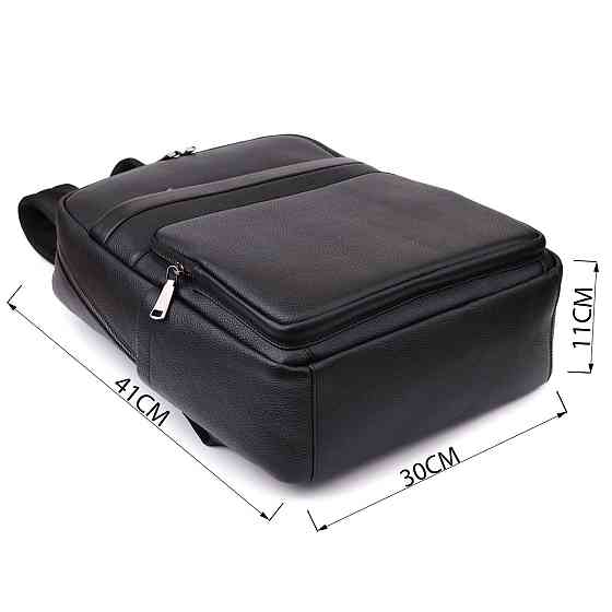 Зручний чоловічий рюкзак з натуральної шкіри Vintage 23052 Чорний Київ